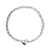 925 Sterling Silver Rope Chain Bracelet for Teen Women Man