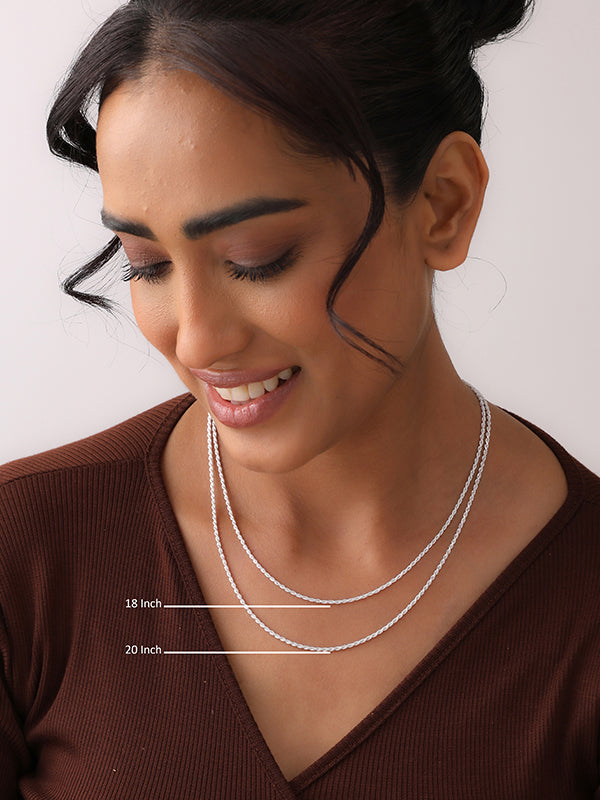 Diamond-Cut Twisted Rope Chain 2mm