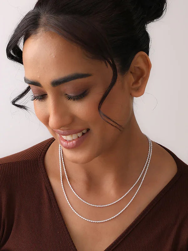 Diamond-Cut Twisted Rope Chain 2mm