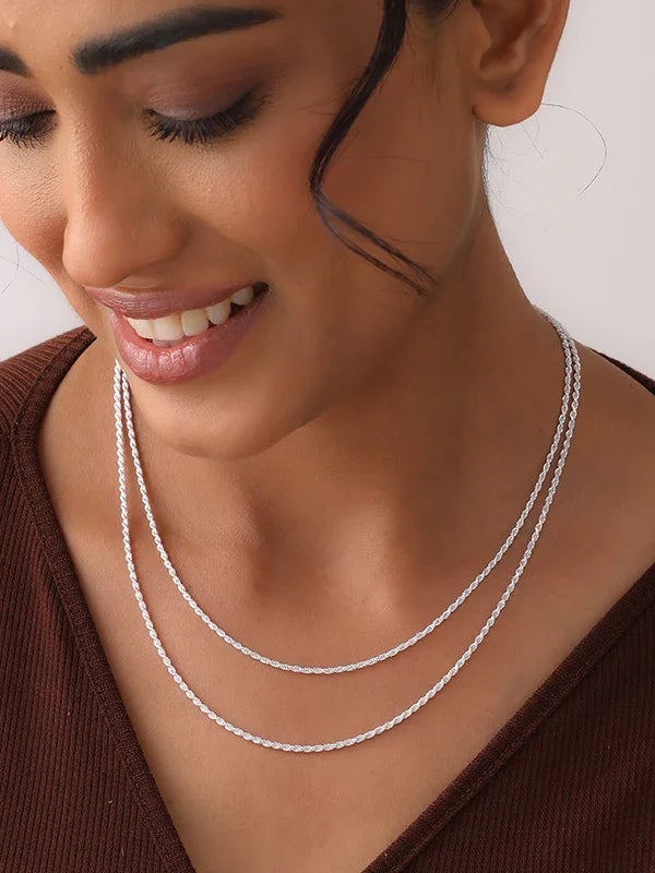 Diamond-Cut Twisted Rope Chain 2mm