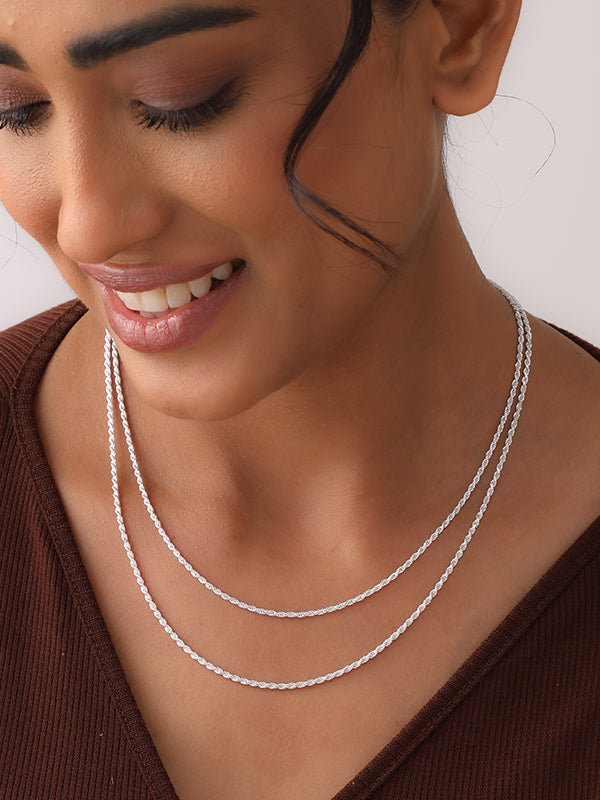 Diamond-Cut Twisted Rope Chain 2mm