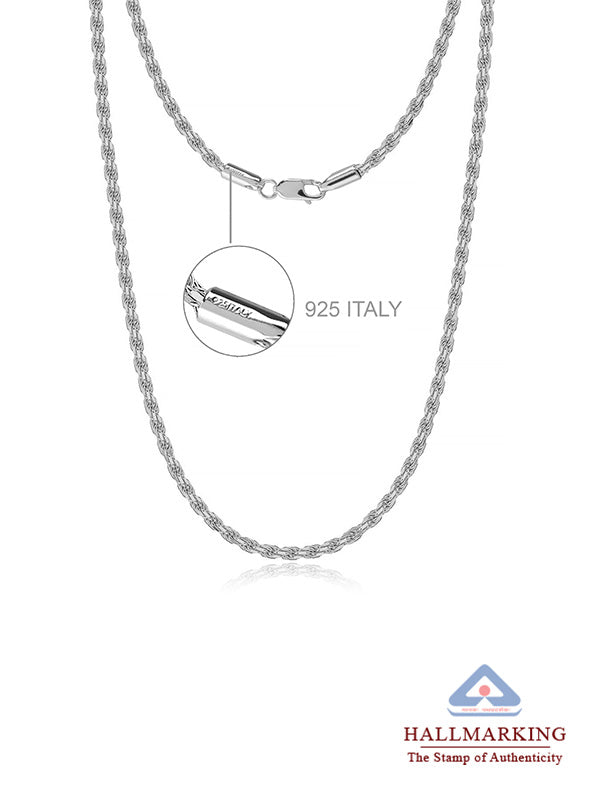 Diamond-Cut Twisted Rope Chain 2mm