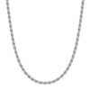 925 Sterling Silver Italian Diamond-Cut Twisted Braided Rope Chain Necklace for Women 0.3CM