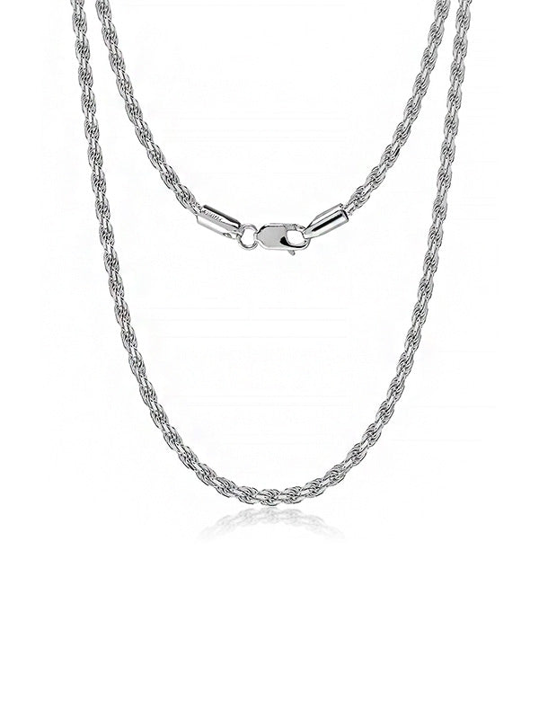 Diamond-Cut Twisted Rope Chain 3mm