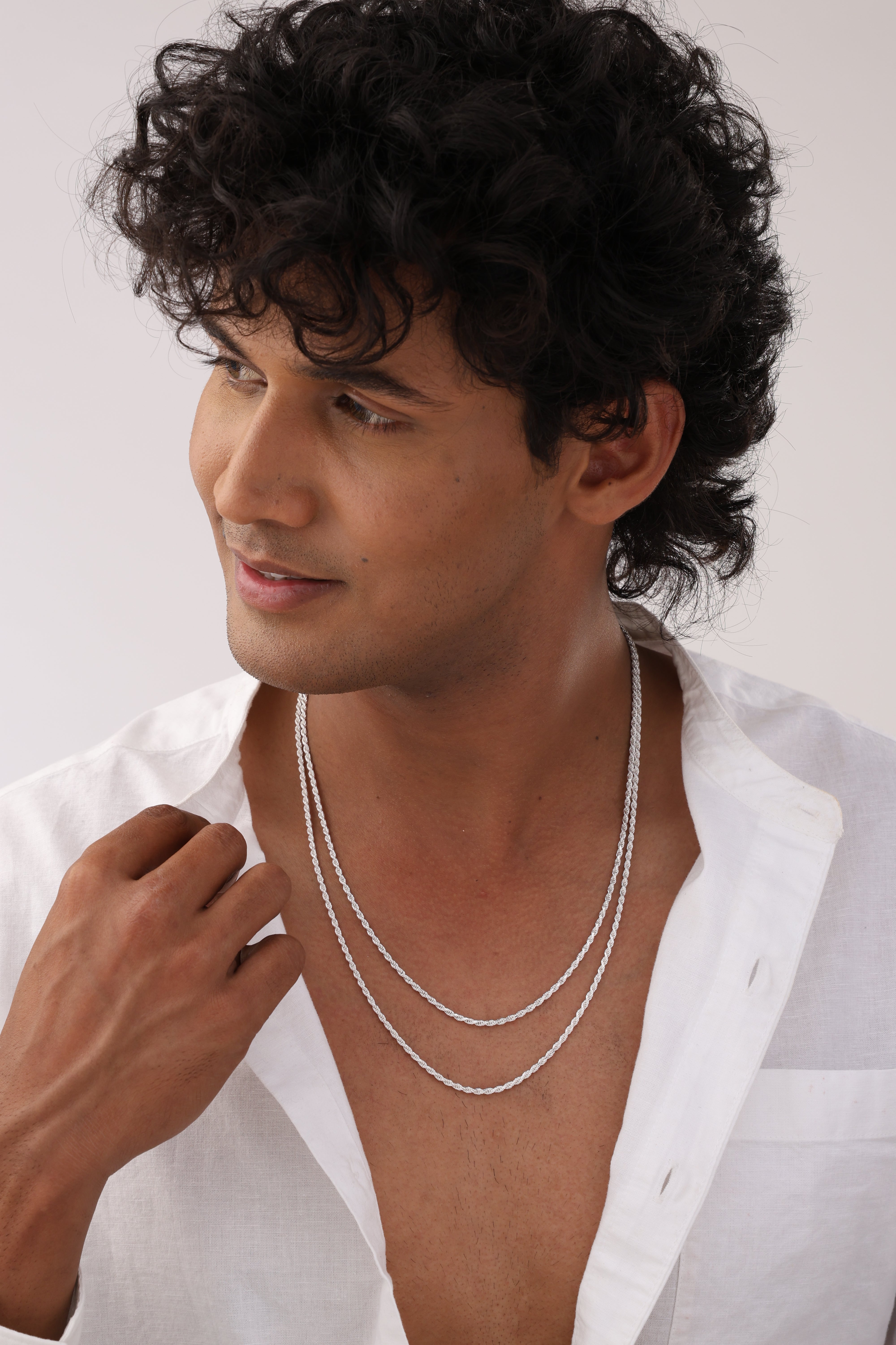 Rhodium Classic Chain Necklace For Men