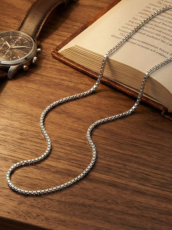 Roma Box Silver Chain Necklace for Men