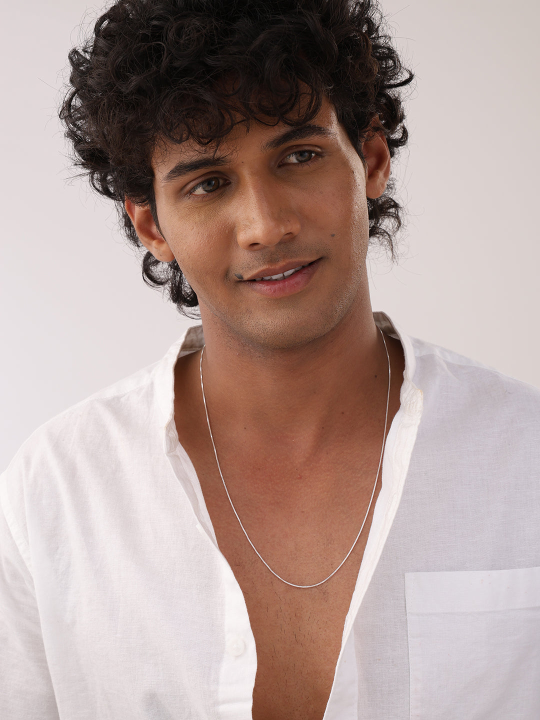 Roma Box Silver Chain Necklace for Men