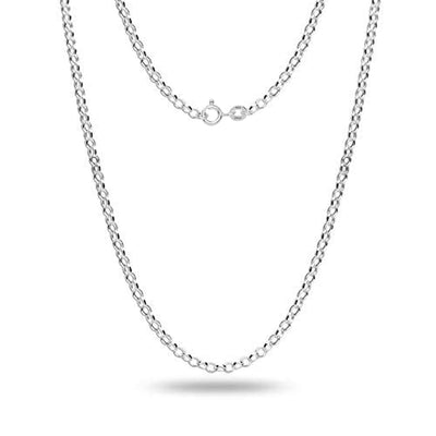 925 Sterling Silver Italian Rolo Belcher Link Chain Necklace for Men and Women