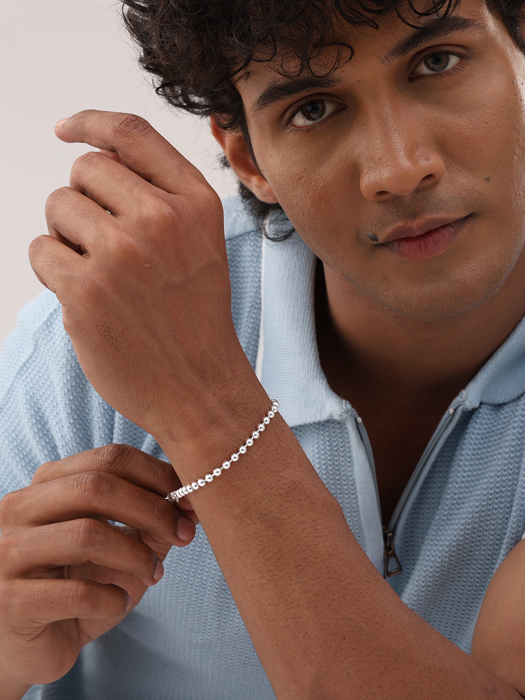 Men Silver Chain Bracelet