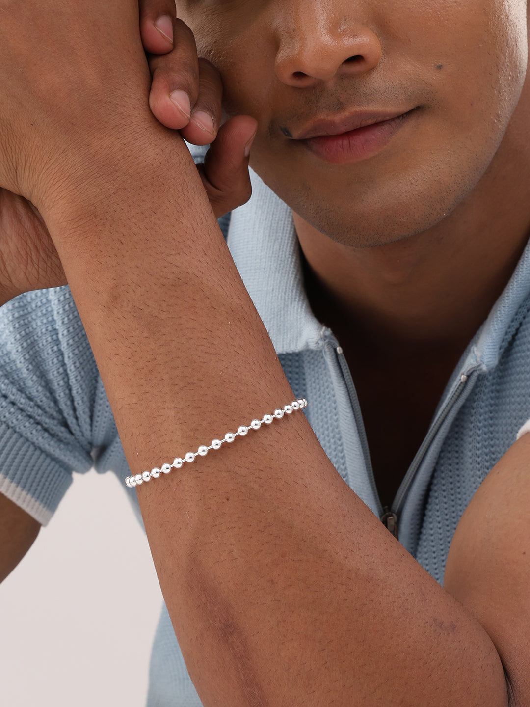 Men Silver Chain Bracelet