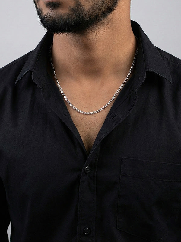 925 Sterling Silver Italian Diamond-Cut Cuban Link Curb Chain Necklace for Women and Men