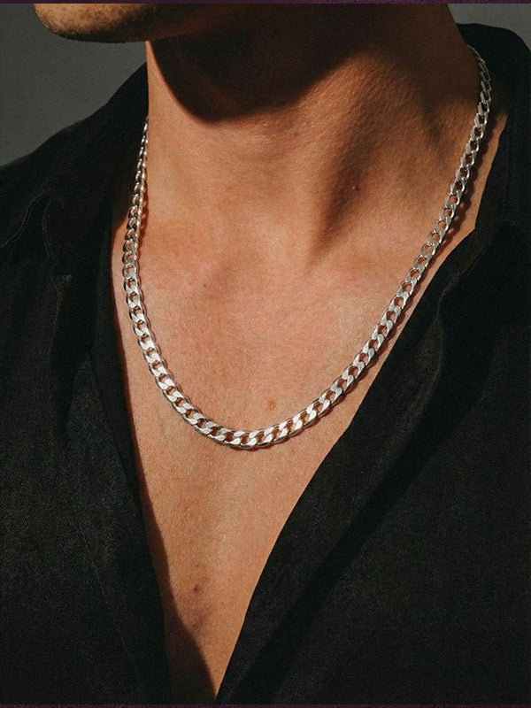 Diamond-Cut Curb Chain for Men