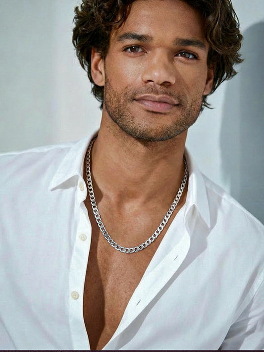 Diamond-Cut Curb Chain for Men