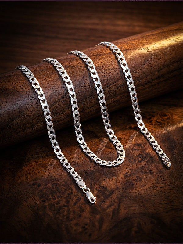 Ferro Diamond-Cut Curb Men's Chain Necklace