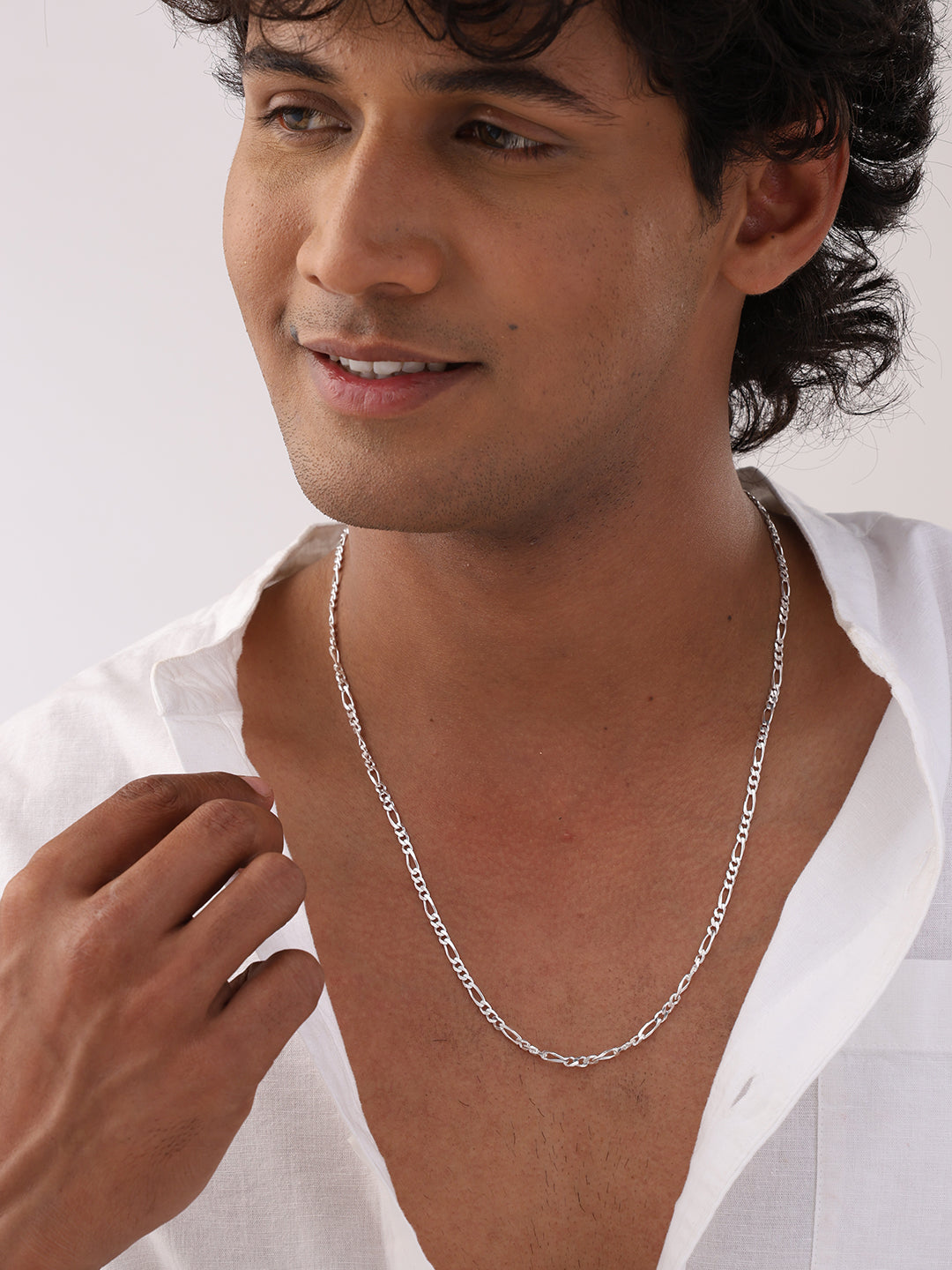 Fioro Diamond-Cut Figaro Unisex Chain Necklace