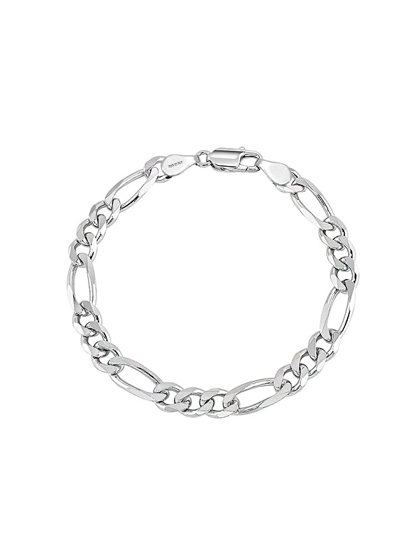 925 Sterling Silver Figaro Chain Bracelet for Men and Boys