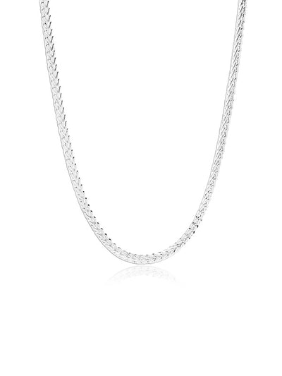 925 Sterling Silver Italian Fox-Tail Rope Chain Necklace for Men and Women