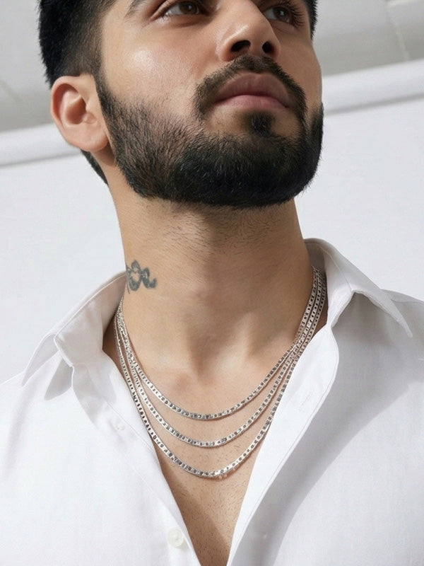 Diamond-Cut Flat Mariner Chain 3mm