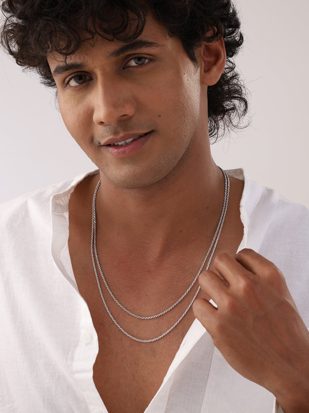 Vincenzo Diamond-Cut Braid Necklace