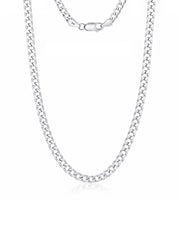 Ferro Diamond-Cut Curb Men's Chain Necklace