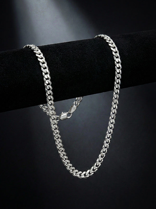 Ferro Diamond-Cut Curb Men's Chain Necklace