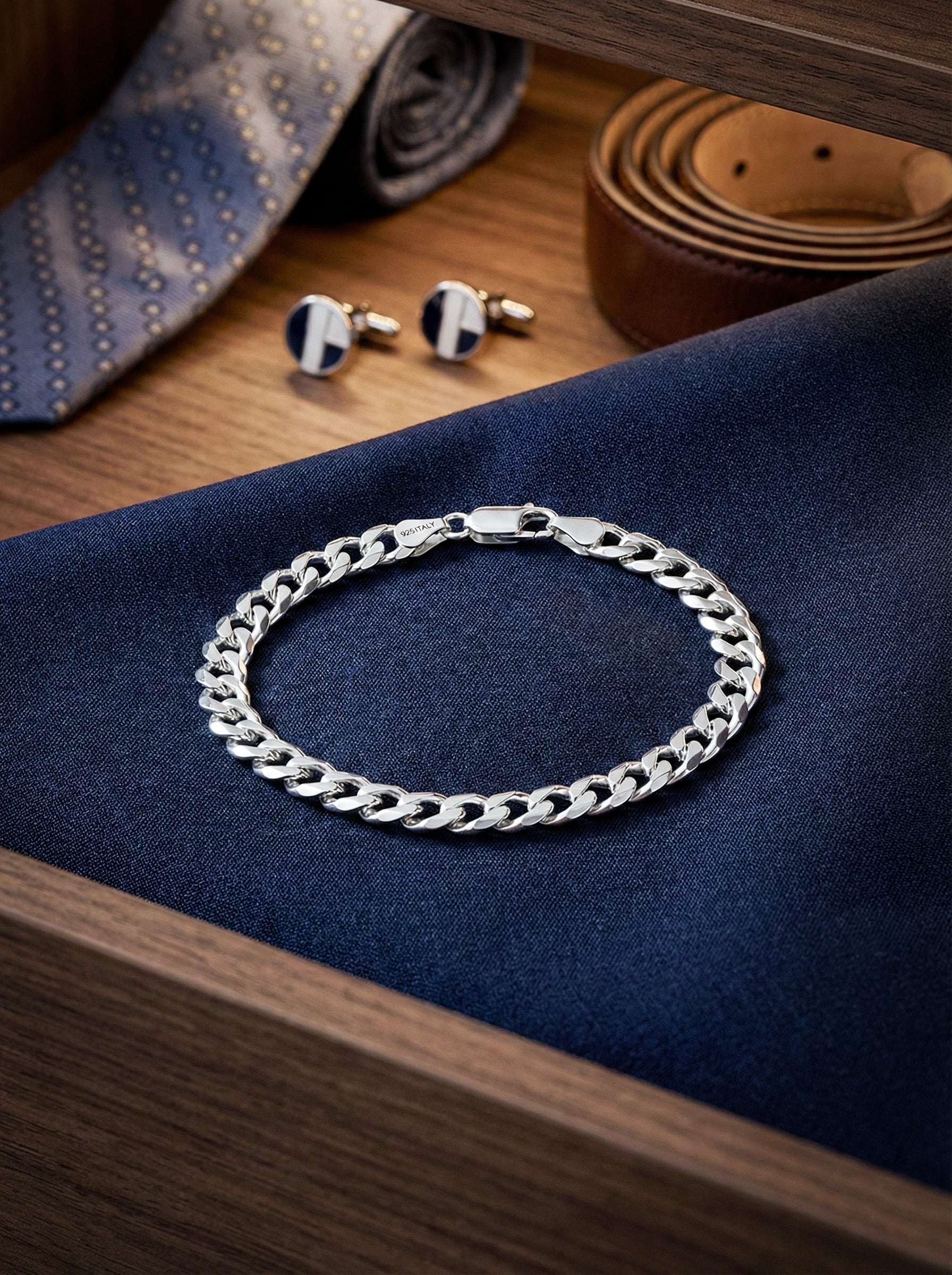Diamond-Cut Cuban Link Bracelet 6mm for Men