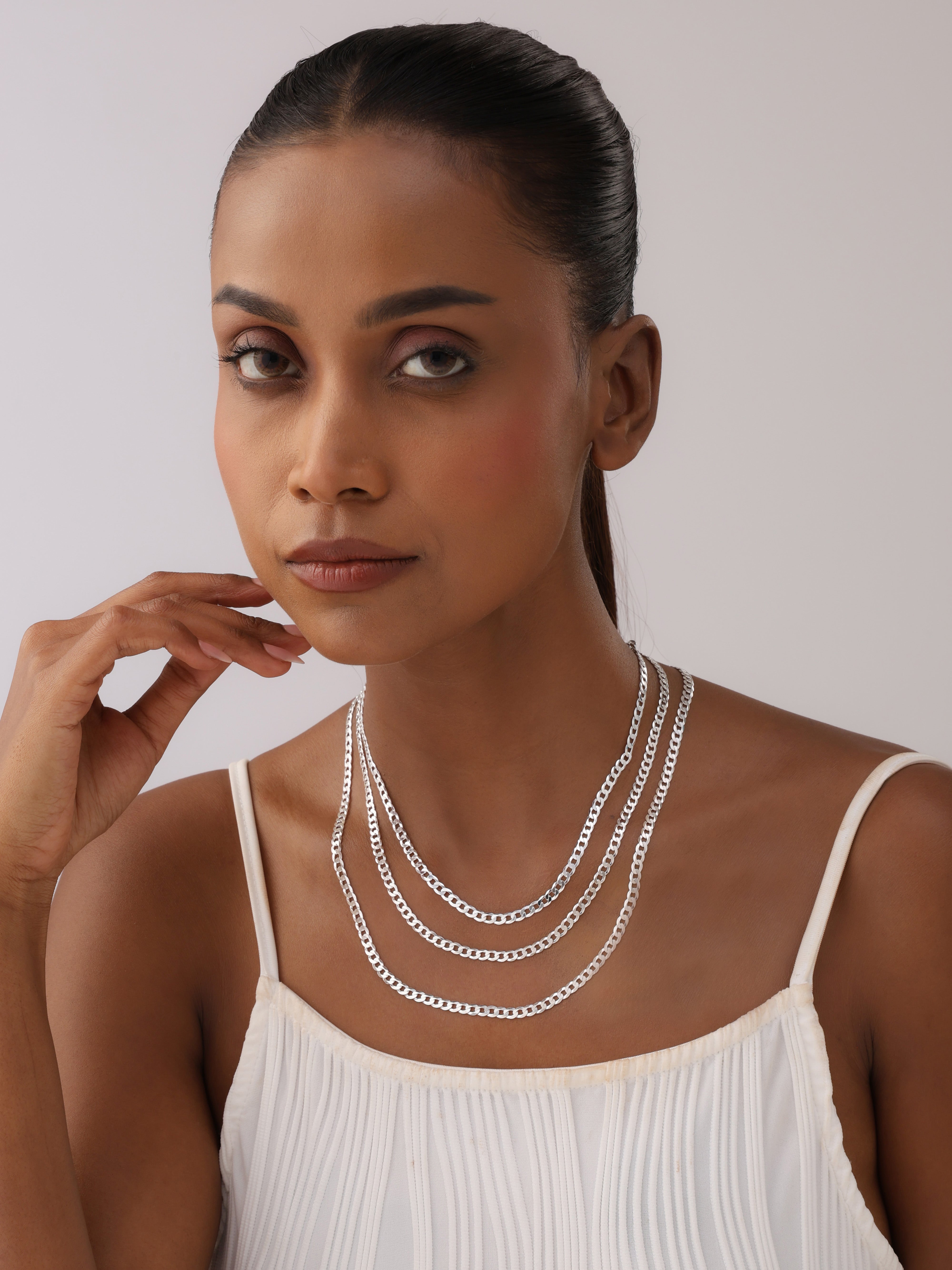 Delicate Silver Chain Necklace For Women
