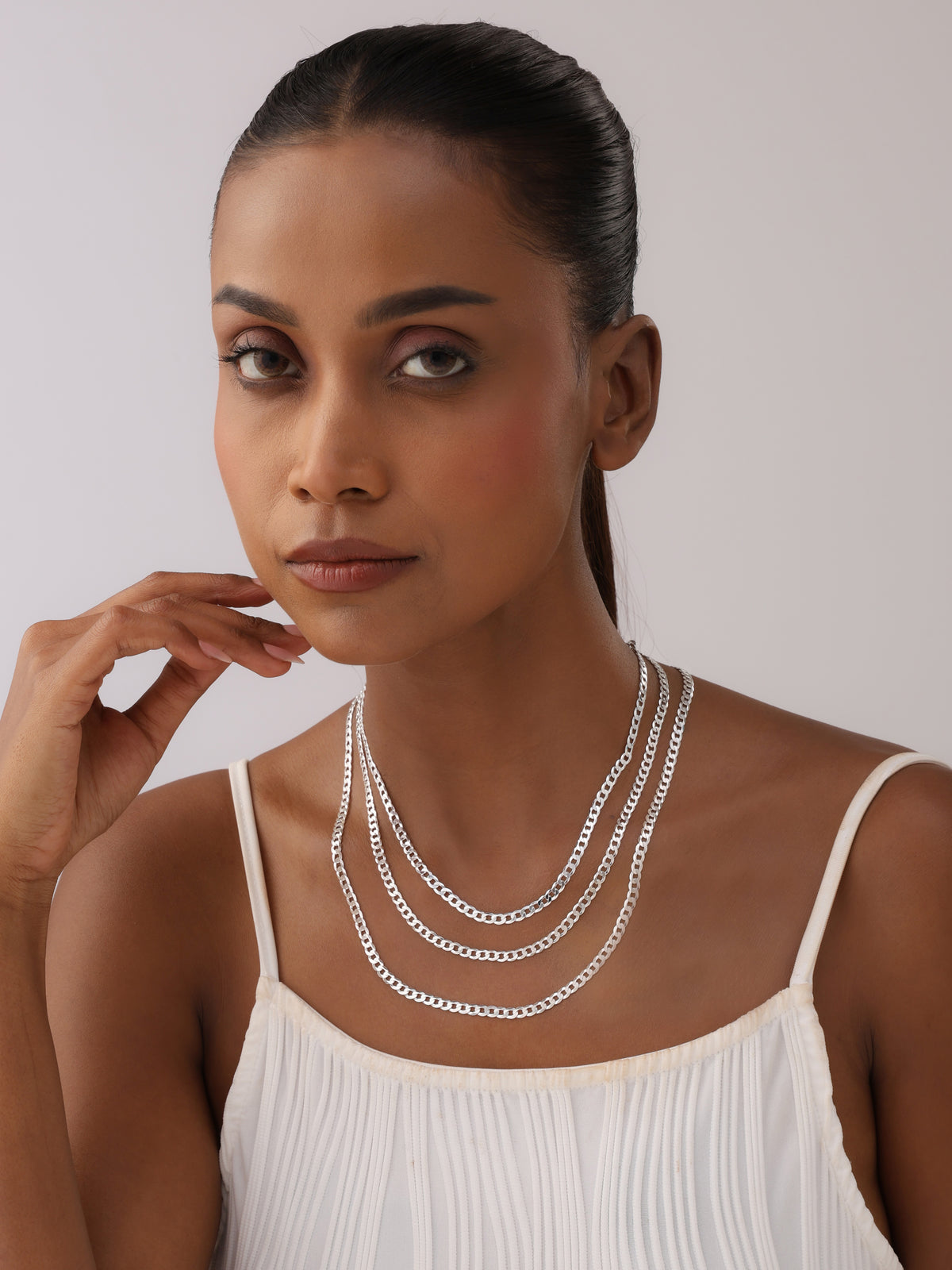 Delicate Silver Chain Necklace For Women