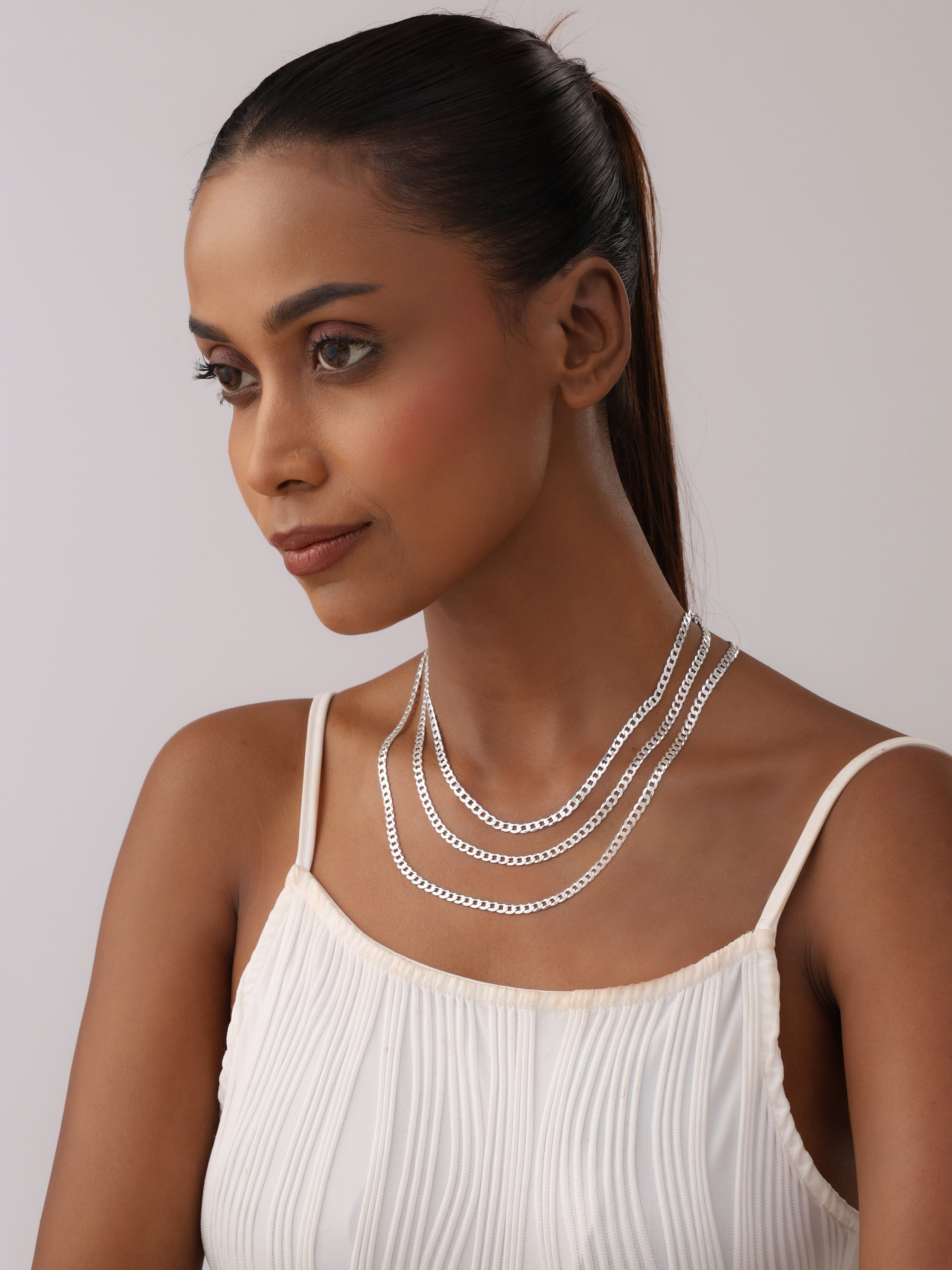 Delicate Silver Chain Necklace For Women