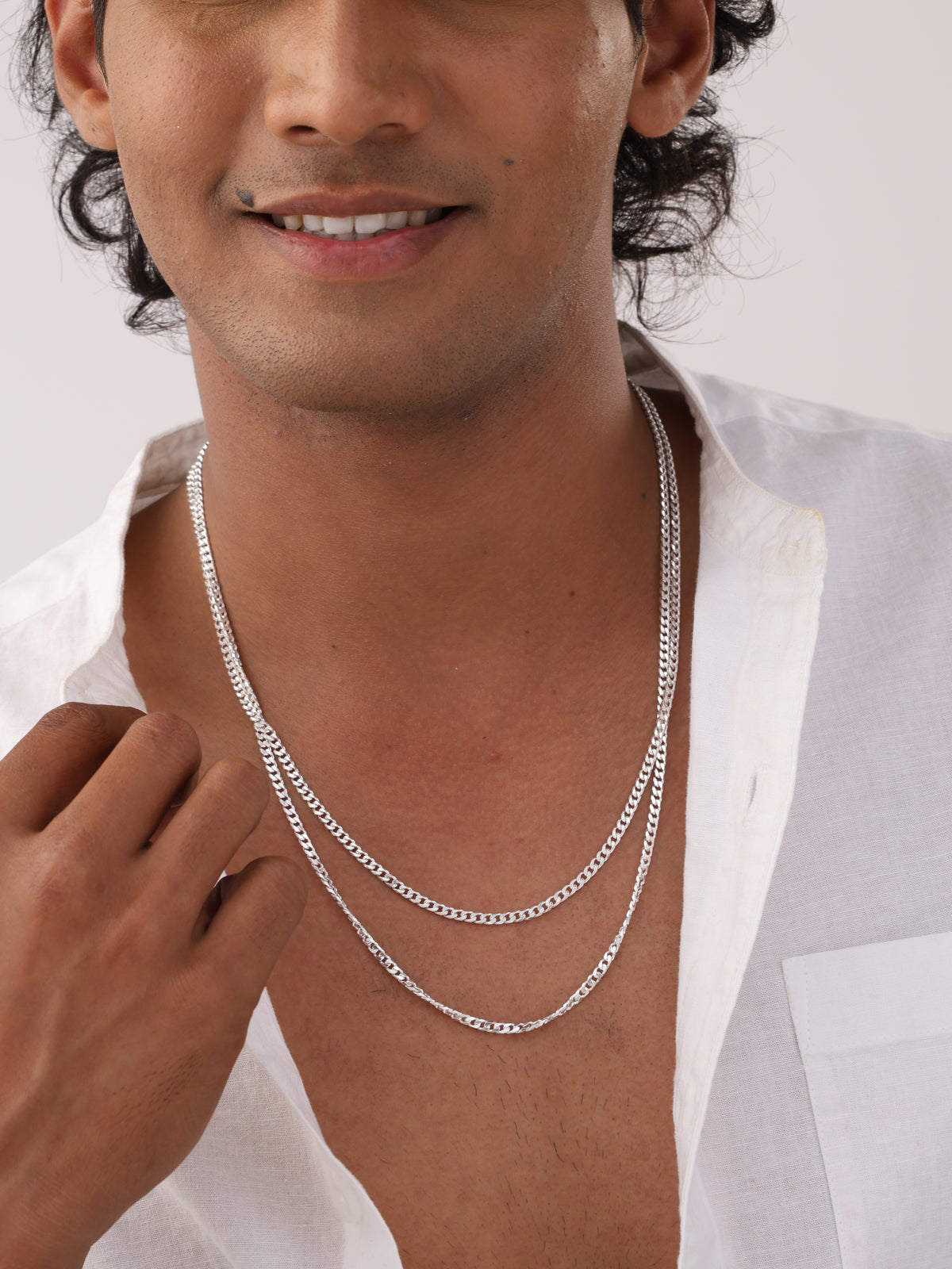 Ferro Diamond-Cut Cuban Curb Men's Chain Necklace