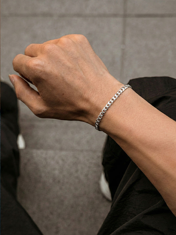 Diamond-Cut Curb Chain Bracelet 4.5mm