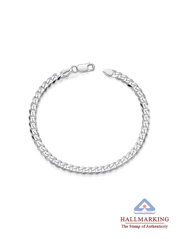 Diamond-Cut Curb Chain Bracelet 4.5mm