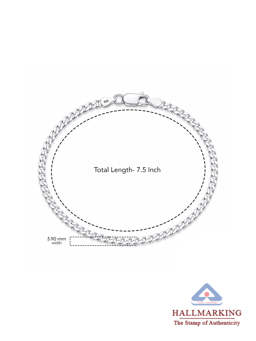 Ferro Diamond-Cut Curb Men's Chain Bracelet