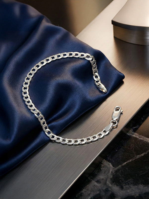 Ferro Diamond-Cut Curb Men's Chain Bracelet