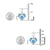 925 Sterling Silver Diamond-Cut Filigree Heart Shaped Enamel Drop Dangle Earrings For Women