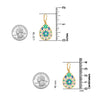 925 Sterling Silver 14K Gold-Plated Filigree Teardop Shaped Vintage Drop Dangle Earrings for Women
