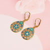 925 Sterling Silver 14K Gold-Plated Filigree Teardop Shaped Vintage Drop Dangle Earrings for Women