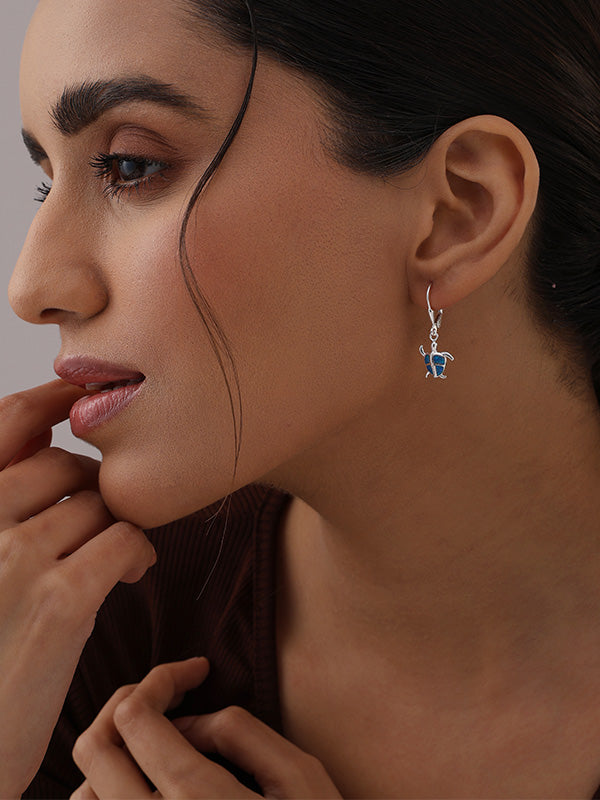 Iria Turtle Opal Dangler Earrings for Women