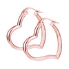 925 Sterling Silver Love Heart Shape Hoop Earrings for Teen Women