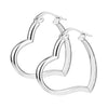 925 Sterling Silver Love Heart Shape Hoop Earrings for Teen Women