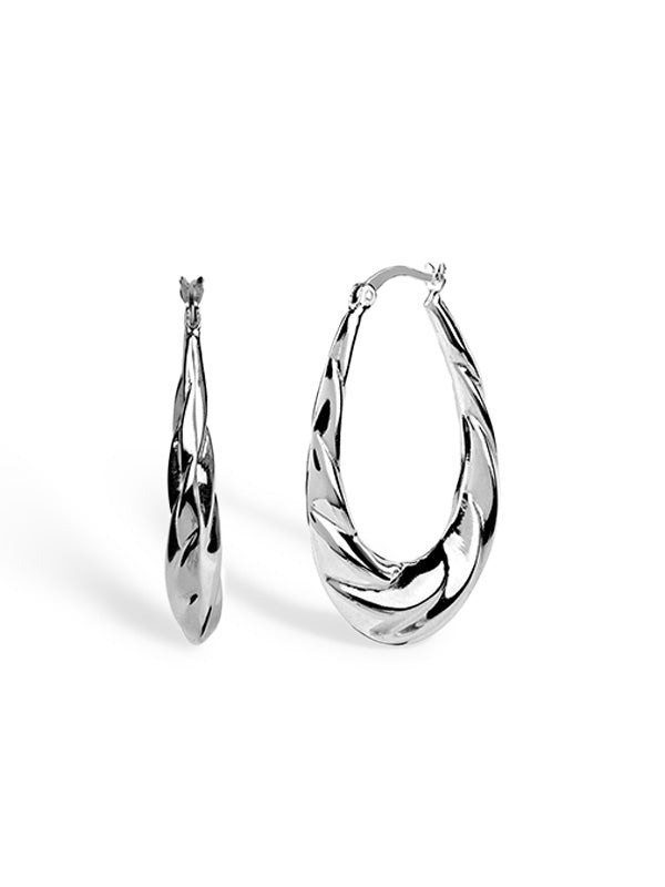 High-Polish Oval Hoop Earrings