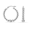 925 Sterling Silver Light-Weight Click-Top Bead Ball Diamond Cut Hoop Earrings for Women