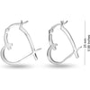 925 Sterling Silver Love Heart Click-Top Hoop Earrings for Women