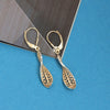 925 Sterling Silver Jewellery Leverback Filigree Leaf Feather Diamond-Cut Light-Weight Drop Dangle Earrings for Women
