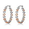 925 Sterling Silver Jewellery Two-Tone Love Heart Click-Top Hoop Earrings for Women 26MM