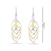 925 Sterling Silver Jewelry Two-Tone Infinity Knot Twist French-Wire Drop Dangle Earrings for Women