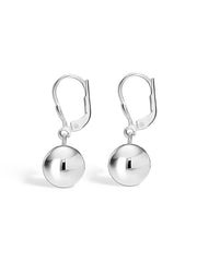 Lightweight Ball Drop Leverback Earrings 10mm