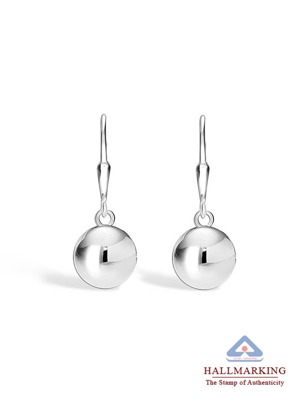 Lightweight Ball Drop Leverback Earrings 10mm