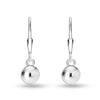 925 Sterling Silver Jewellery Light-Weight Dangle Ball Drop Leverback Earrings for Women 5MM