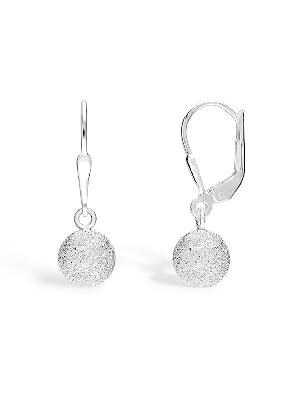 Lightweight Ball Drop Leverback Earrings 8mm